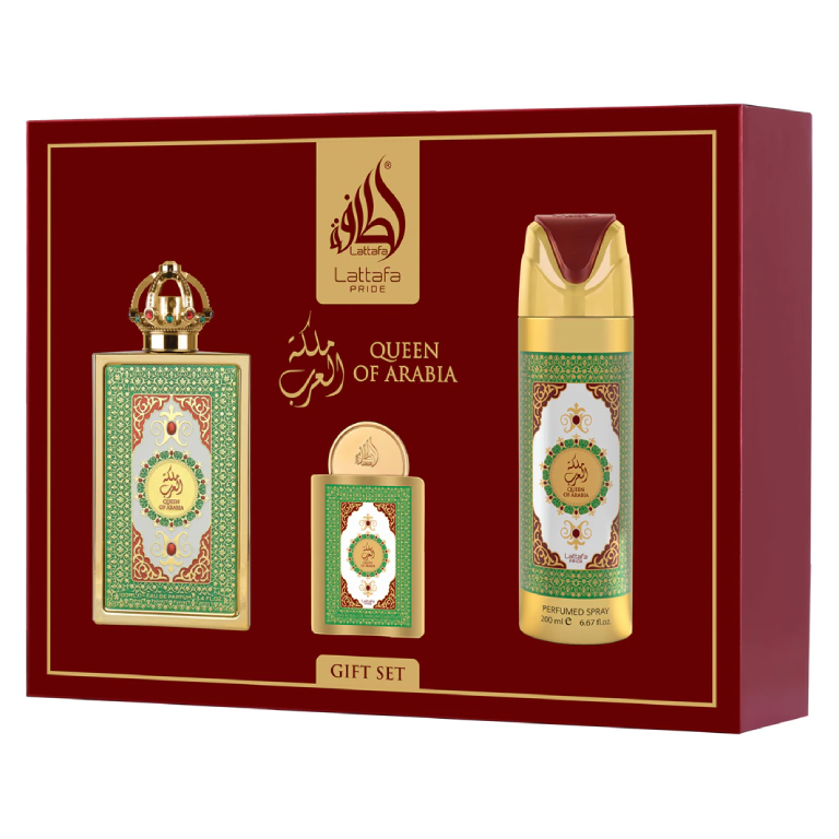 Coffret Queen of Arabia Lattafa Parfum Femme 100 ml + Format Voyage + Déodorant - Lattafa Pride - photo principale
