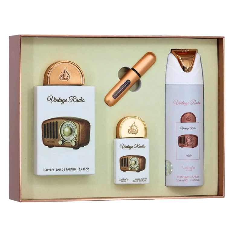 Coffret Vintage Radio Lattafa Pride Parfum 100 ml + Format Voyage + Déodorant - photo 2